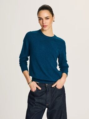 Naadam Cashmere Teal Sweater